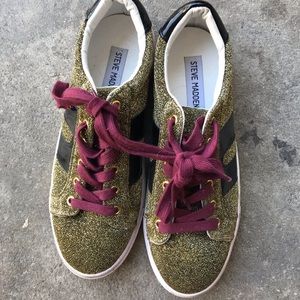 Steve Madden Gold Sparkle Sneakers